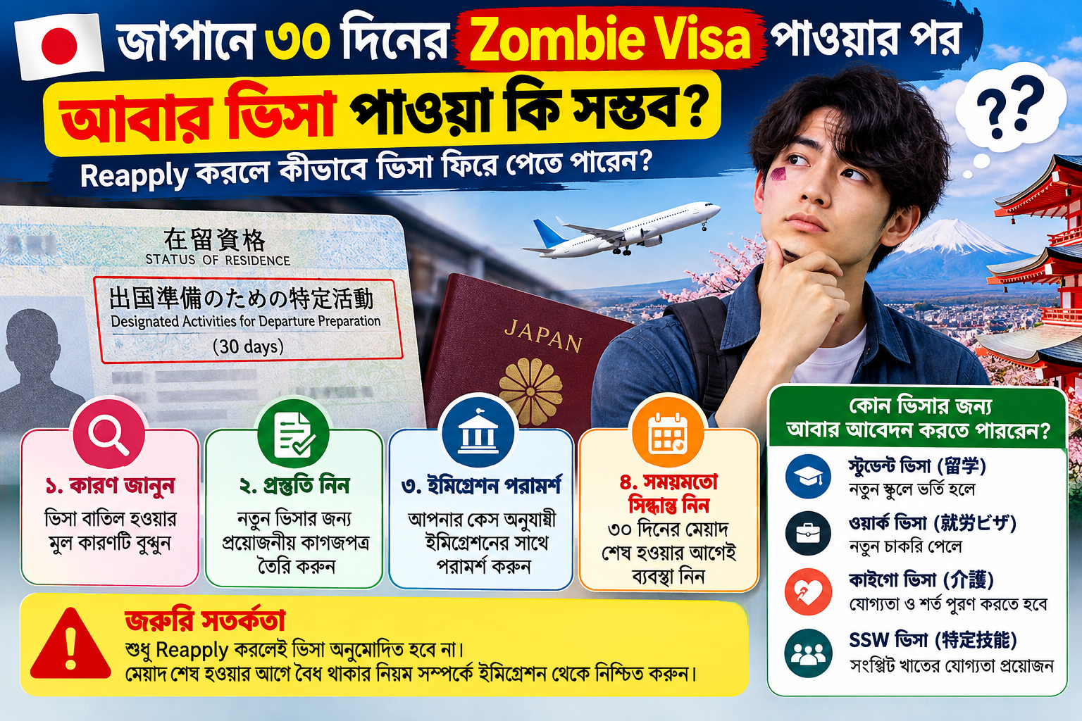 Japan Zombie Visa 30 Days: Reapply করে আবার ভিসা পাওয়ার উপায